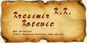 Krešimir Kotević vizit kartica